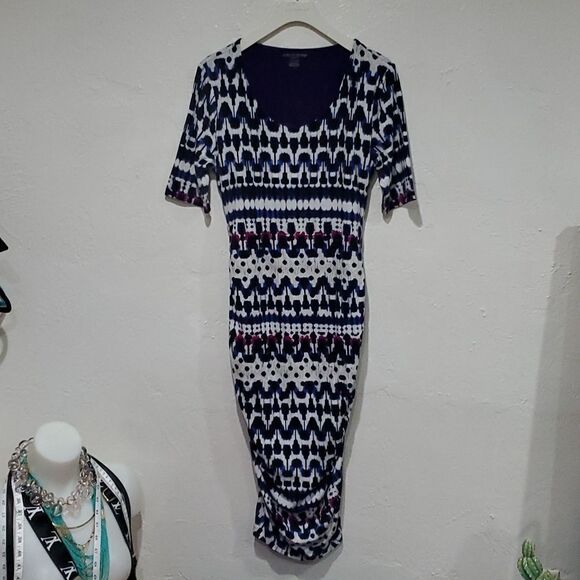 A Pea in the Pod Abstract Pattern Midi Dress Size S - Picture 2 of 9